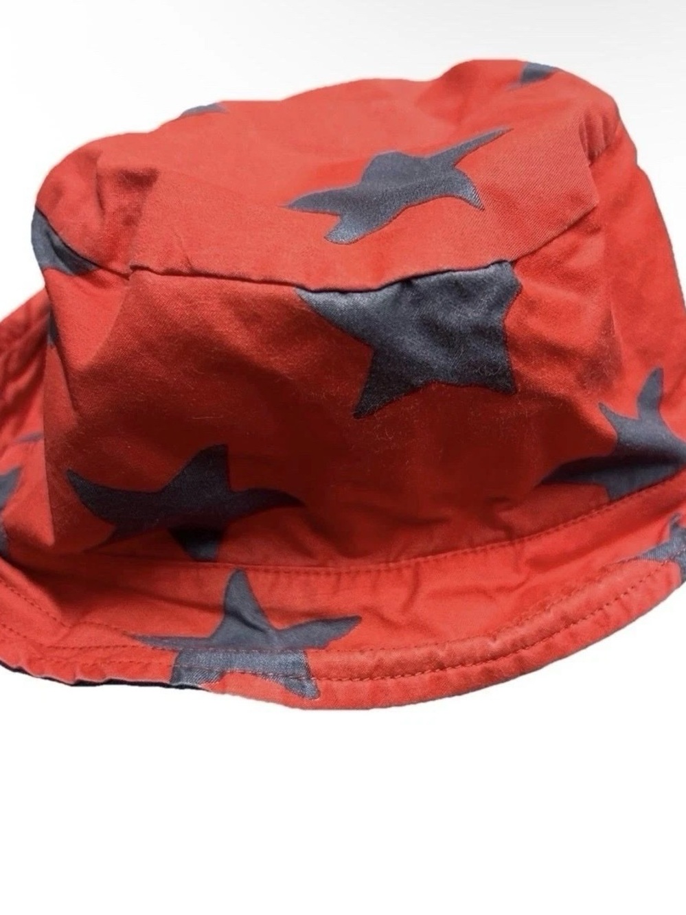 Baby Boden Summer Bucket Hat Red With Blue Stars Size 0-6 Months